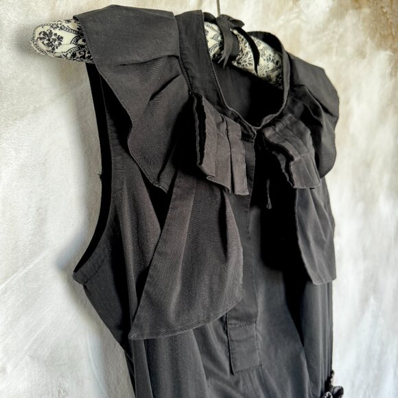 La Chocole Sleeveless Black and Grey Ruffle Dress - XS - Picture 4 of 7